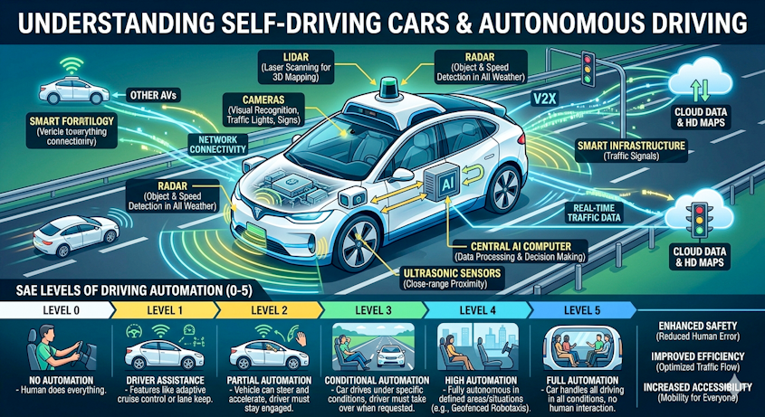 Self driving cars or Autonomous driving