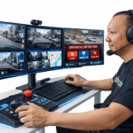 Remote AV teleoperation system for real-time control and obstacle detection.